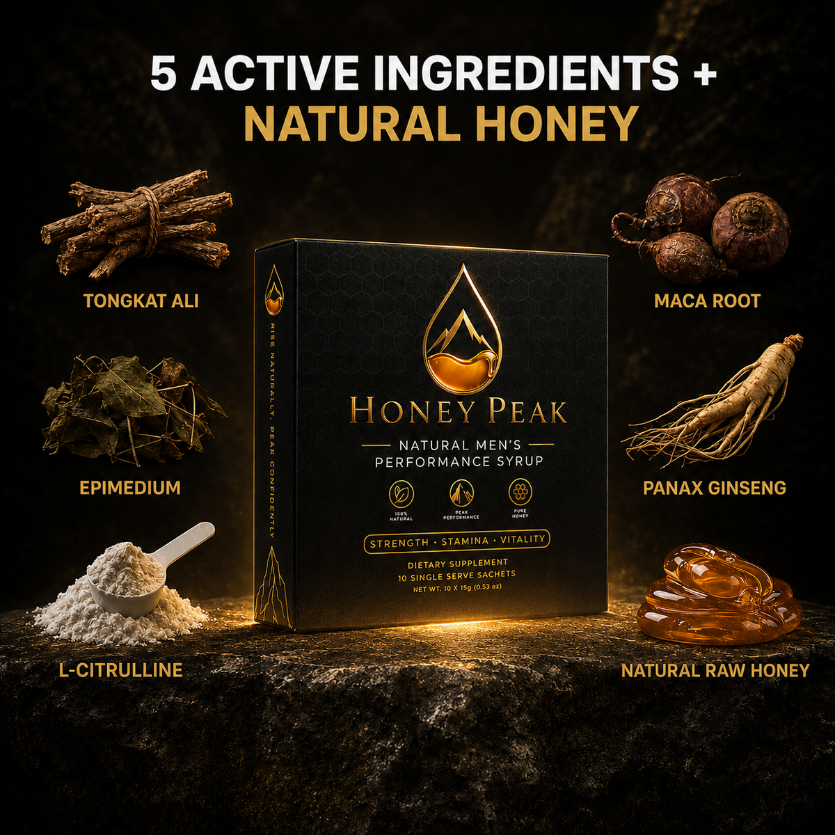 Performance Honey. Your 5-in-1 Natural Support